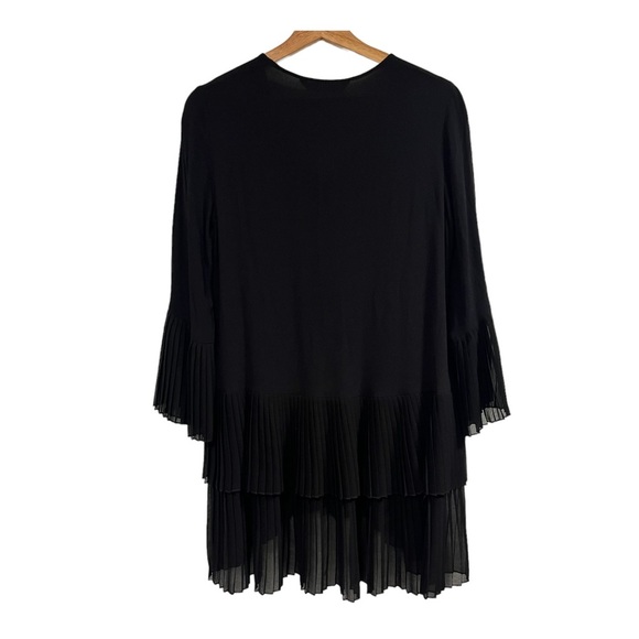 Zara Black Pleated Mini Dress/Blouse - Size Small - Picture 7 of 11